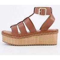 V By Very Wedge Gladiator Sandal - Brown