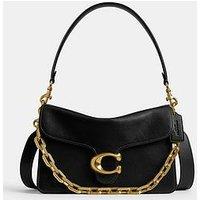 Coach Soft Grain Leather Chain Tabby Shoulder Bag With Chain - Black