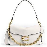 Coach Soft Grain Leather Chain Tabby Shoulder Bag With Chain - Cream