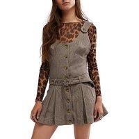 Free People Belong Together Mini Pinafore Dress - Brown