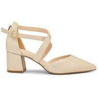Paradox London Farrah Wide Fit Heeled Shoe - Gold