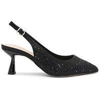 Paradox London Fiora Wide Fit Heeled Shoe - Black