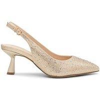 Paradox London Fiora Wide Fit Heeled Shoe - Gold