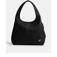 Coach Polished Pebble Leather Lana Shoulder Bag - Black