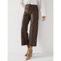 Free People Misha Vegan Coated Pant - Dark Brown