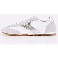 V By Very Low Profile Leather Trainer - White