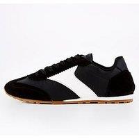 V By Very Low Profile Leather Trainer - Black