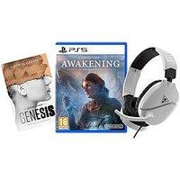 Playstation 5 Unknown 9: Awakening, Unknown 9: Genesis (Book) & Recon 70 Mp Headphones - White