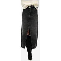 Superdry Denim Split Maxi Skirt - Black