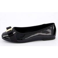V By Very Extra Wide Fit Ballerina With Bow Detail - Black