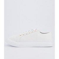 Everyday Standard Fit Canvas Lace Up Trainer - White