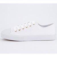 Everyday Wide Fit Canvas Lace Up Trainers - White