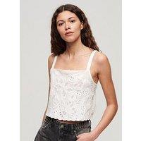 Superdry Ibiza Embroidered Cami Top - White