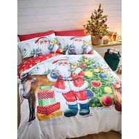 Catherine Lansfield Retro Santa Duvet Set - Double