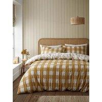 Catherine Lansfield Brushed Seersucker Gingham Duvet Cover Set