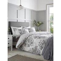 Catherine Lansfield Grey Floral Duvet Cover Set