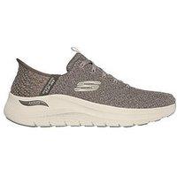 Skechers Arch Fit Machine Washable Vegan Slip-On Trainers - Beige