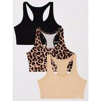 Everybody 3Pk Racer Back Cotton Bralet