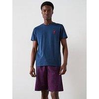 Liverpool Fc Liverpool Football Club Mens Short Pj Set - Navy/Red