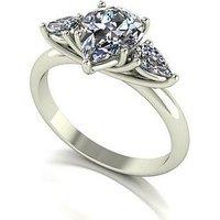 Moissanite 9Ct White Gold 2Ct Total Pear Shaped Trilogy Ring