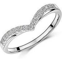 The Love Collection 9Ct White Gold Diamond Wishbone Ring