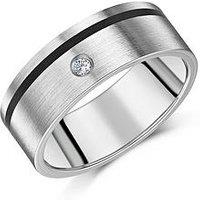 The Love Collection 8Mm Diamond Titanium Ring