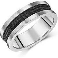 The Love Collection 7Mm Wire Inlay Titanium Ring