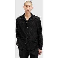 Allsaints Okesa Brockade Button Through Shirt - Black