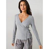 V By Very Wrap Ballet Top - Grey