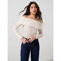 V By Very Bardot Lace - Cream
