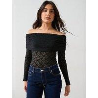 V By Very Bardot Lace - Black