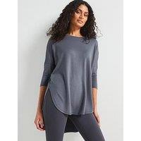 V By Very Longline Oversized Top - Grey