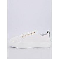Everyday Standard Canvas Lace Up Platform Trainer - White