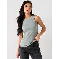 V By Very Ribbed Racer Vest - Green