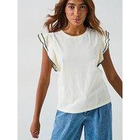 V By Very Frill Detailed Shoulder - Cream