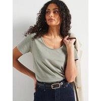 V By Very Essential Scoop Neck Tee - Khaki