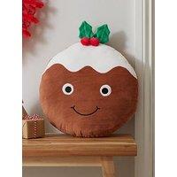 Catherine Lansfield Christmas Pudding 3D Cushion - Brown