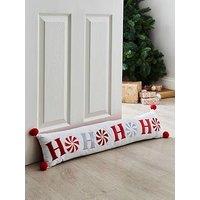 Catherine Lansfield Ho Ho Ho Draught Excluder - White/Red