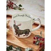 Royal Worcester Wrendale Dachshund Through The Snow Mug