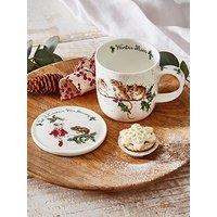 Royal Worcester Wrendale Winter Mice Mug And Coaster Set