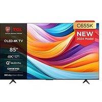 Tcl 85C655K, 85 Inch, Ultra Hd Hdr Dolby Vision Qled, 4K Google Tv With Dolby Atmos