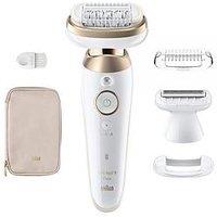 Braun Silk-&Eacute;Pil 9 Flex, Epilator For Easy Hair Removal, 9-041 3D - White/Gold