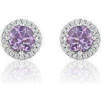 Love Diamond Lavender Amethyst Halo Earrings With D Vvs Lab Grown Diamonds