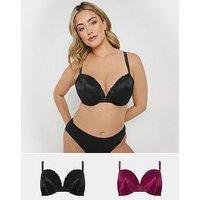 M&Co 2 Pack Shiny T Shirt Bra - Multi