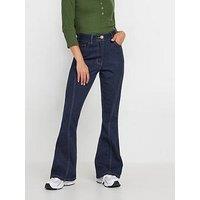 Pixiegirl Petite Seam Front Kick Flare Jean - Blue