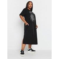 Yours Curve Throw On Dress - Black