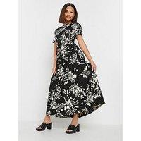 Pixiegirl Petite Open Back Bow Midi Dress - Black