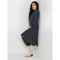 Pixiegirl Petite Acid Wash Button Smock Dress