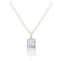 Love Diamond Diamond Princess Cut Shaped Pendant Necklace G Vs+ Lab Grown