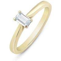 Love Diamond Emerald Cut Diamond Solitaire Ring G Vs+ Lab Grown